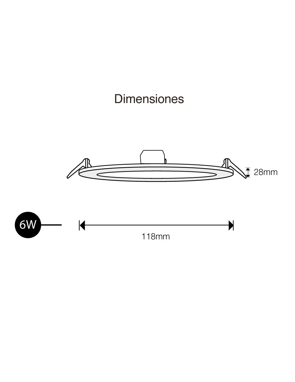 LUMINARIO LED DOWNLIGHT EMPOTRABLE 6W 4100K 110-265V