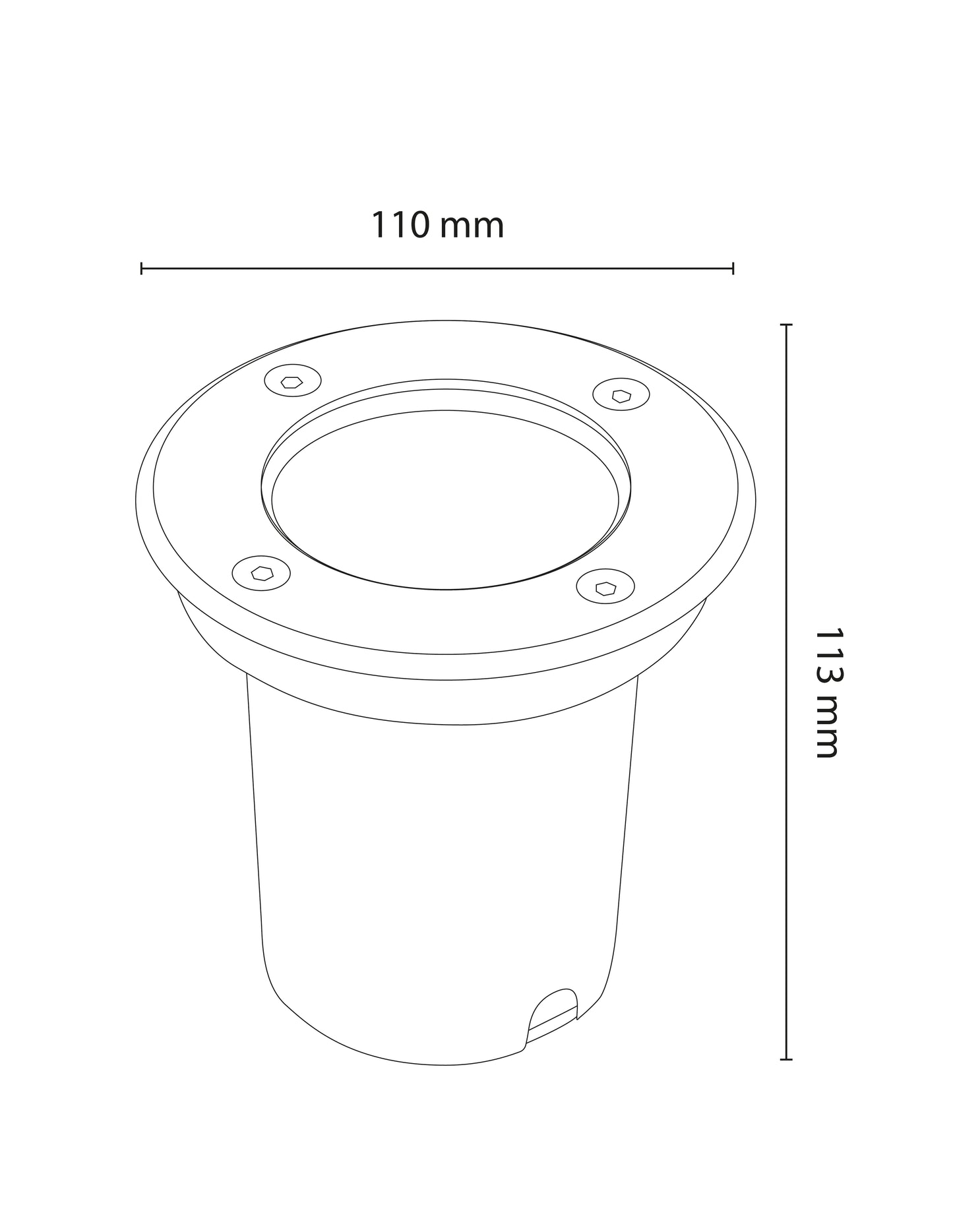 LUMINARIA EMPOTRADA A PISO REDONDA BASE GU10 IP67