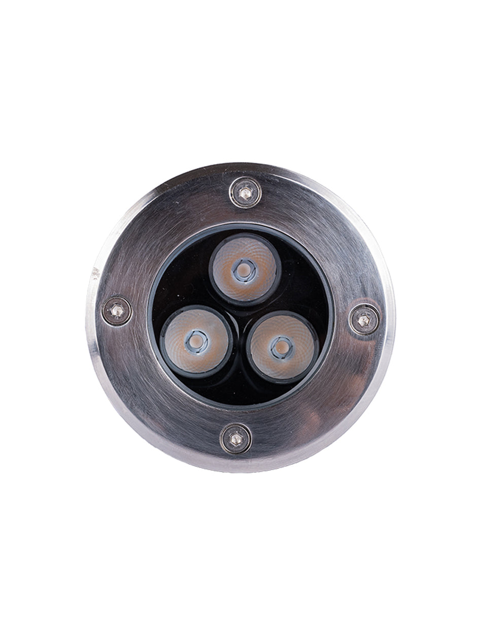 LUMINARIA EMPOTRADA A PISO LED 3W 3000K 85-265V 30°IP67 1.5KV IK08