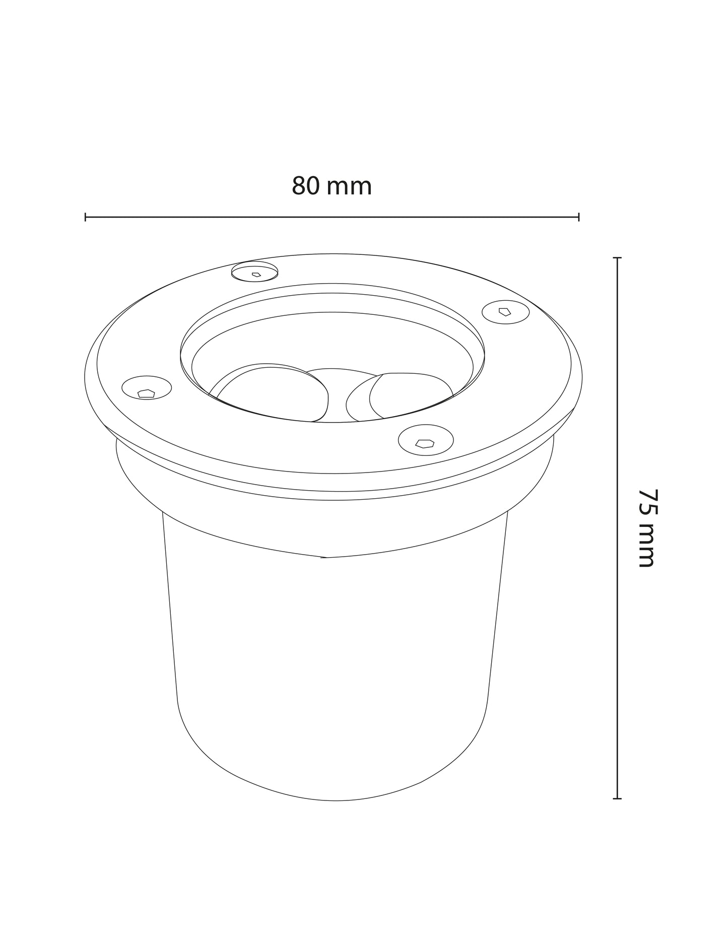 LUMINARIA EMPOTRADA A PISO LED 3W 3000K 85-265V 30°IP67 1.5KV IK08