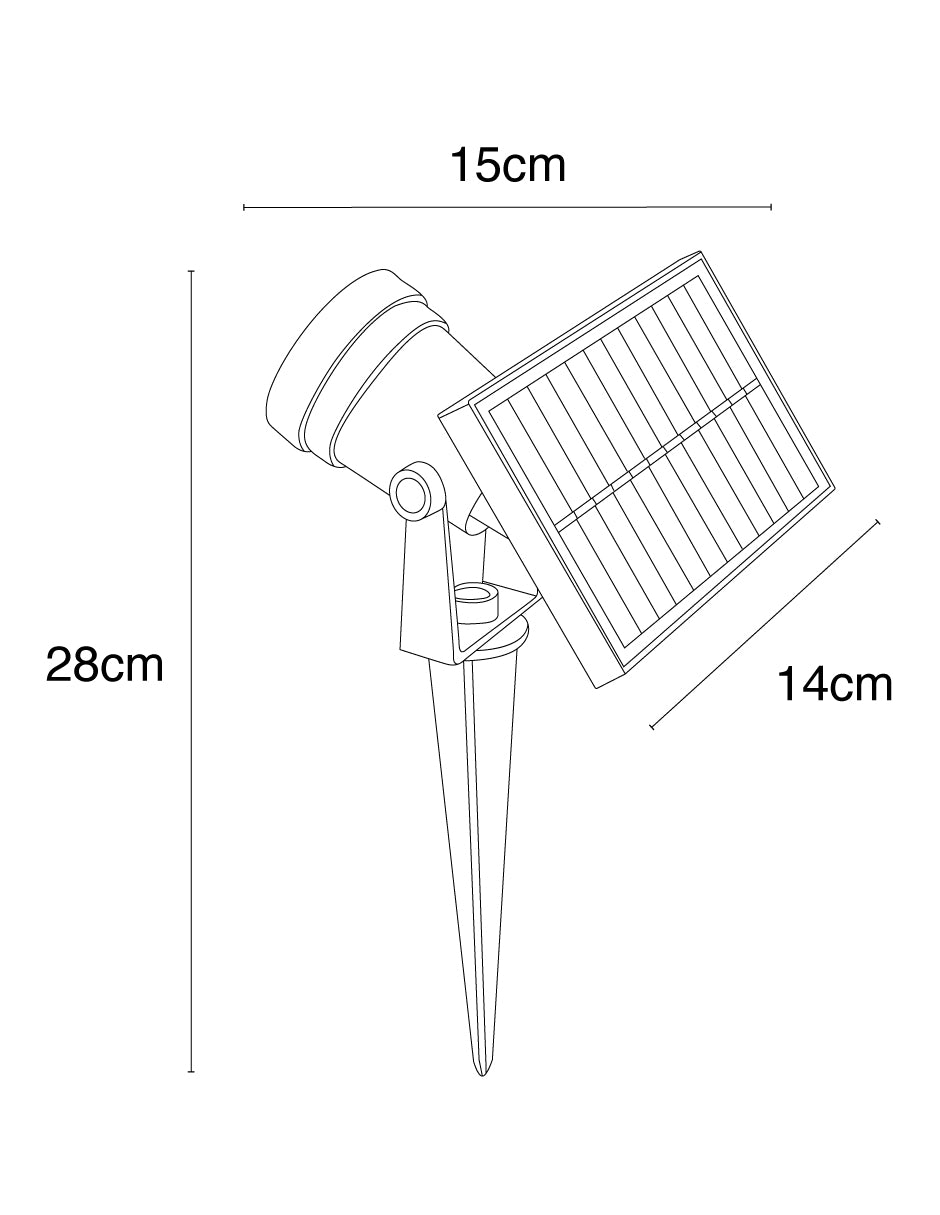 ESTACA SOLAR PARA JARDÍN 3.7V 3000K IP65