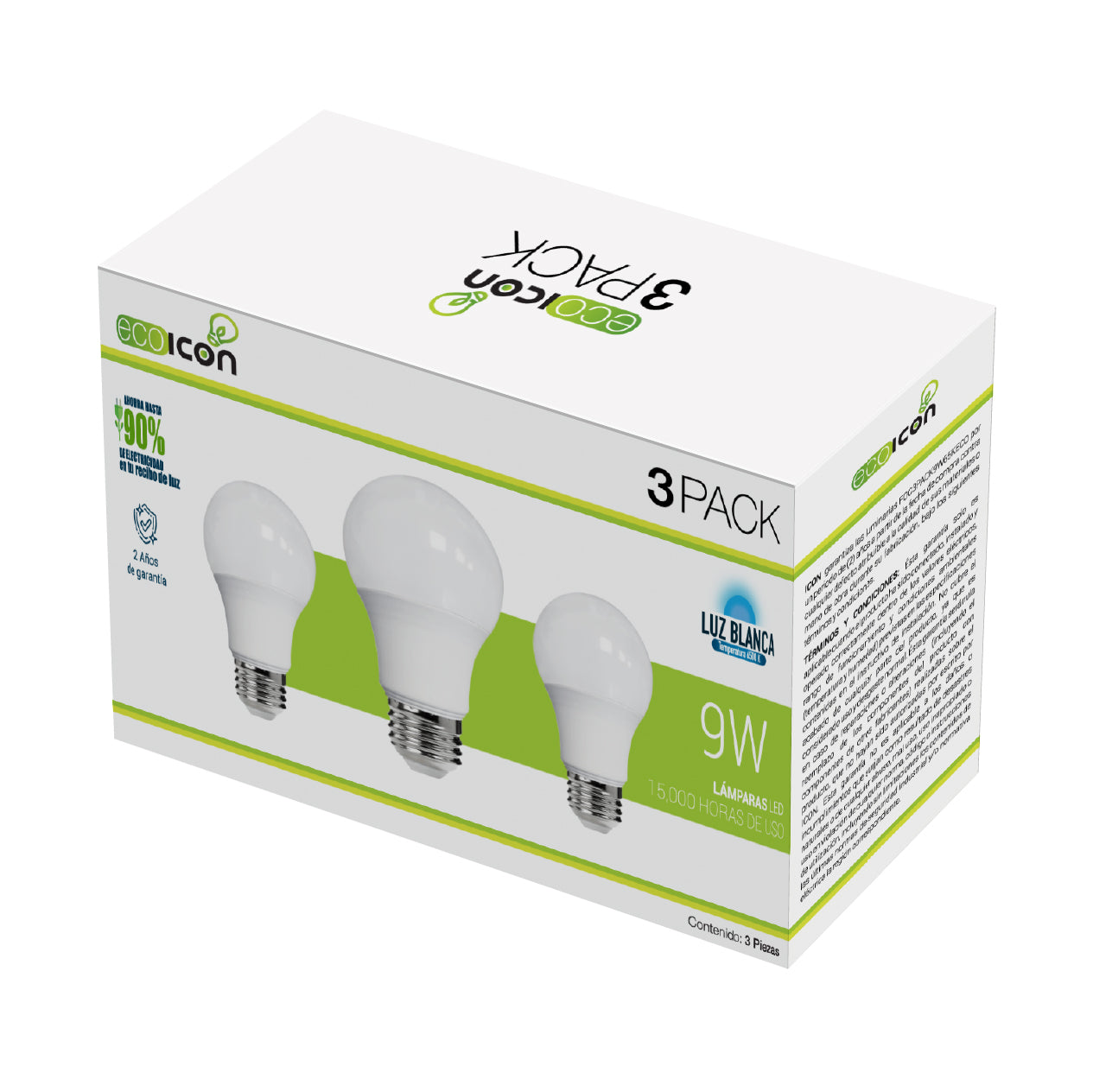 3 PACK LÁMPARAS LED CLÁSICAS