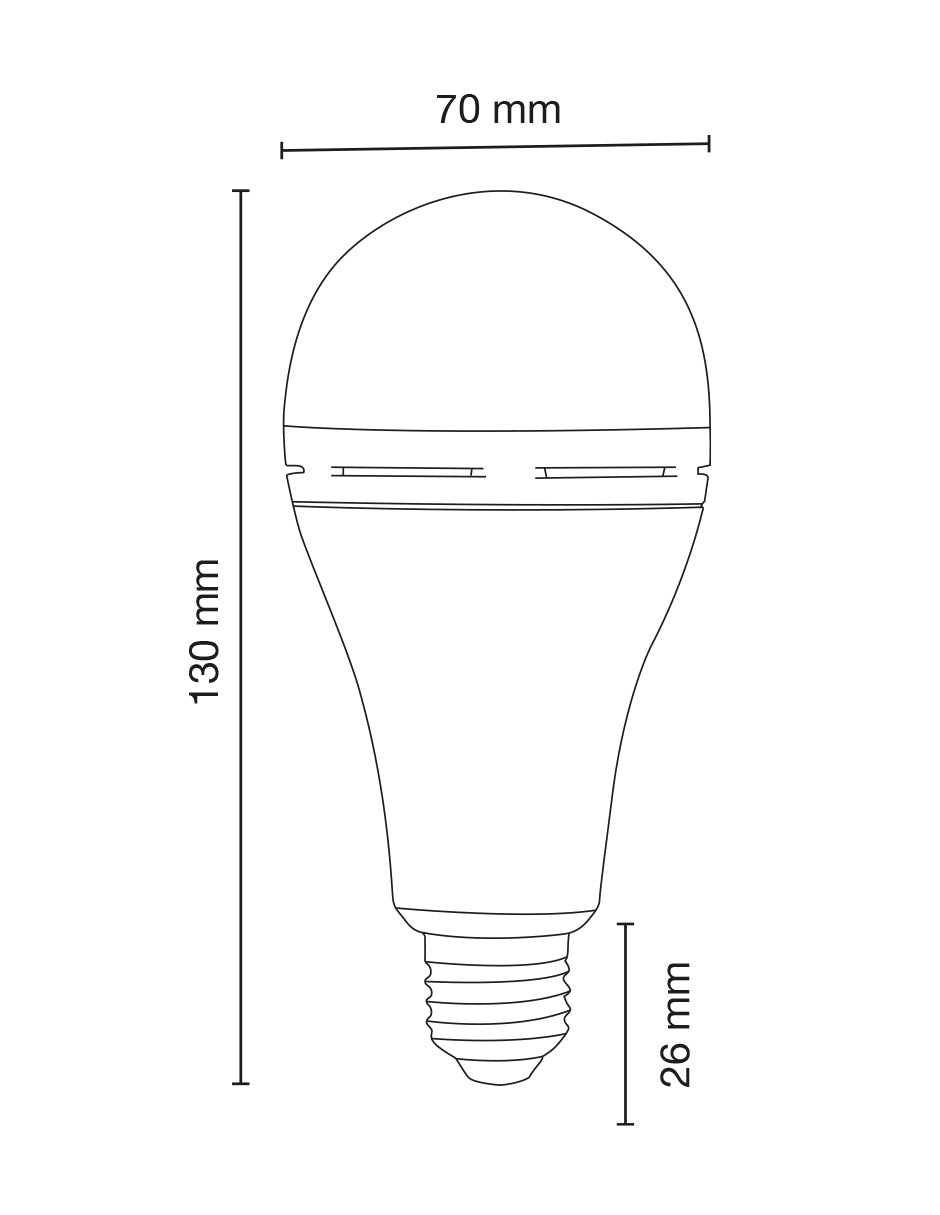 Lámpara LED Emergencia A70 10W 6500K 100-240V