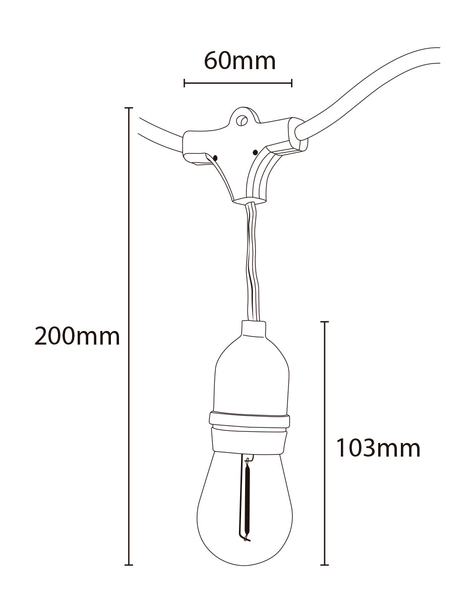 GUIRNALDA LED VINTAGE 15W 2700K BASE E27 15PCS 14.6m