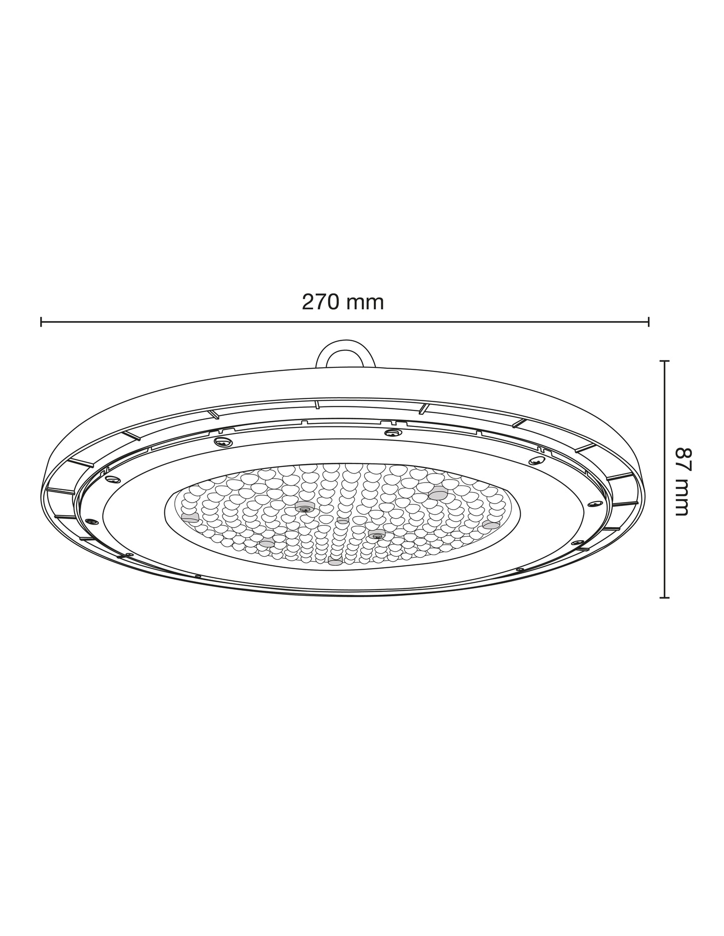 Luminaria Highbay Tipo UFO 150W 5700K 100-265K