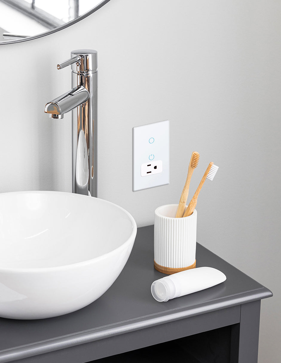 INTERRUPTOR DOBLE CON TOMACORRIENTE BLANCO