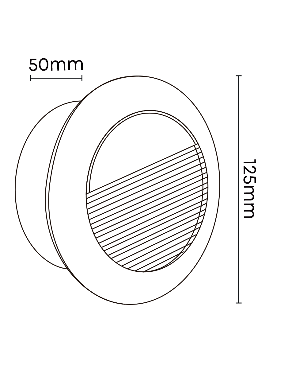 LUZ DE CORTESÍA REDONDO ALUMINIO 3W 3000K 90º IP65