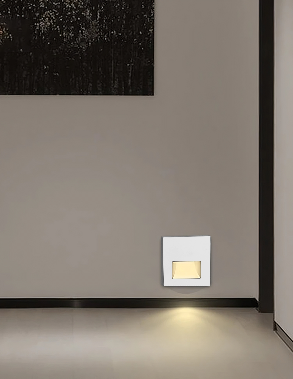 LUZ DE CORTESÍA CUADRADO APERTURA RECTANGULAR 3000K 90º BLANCO