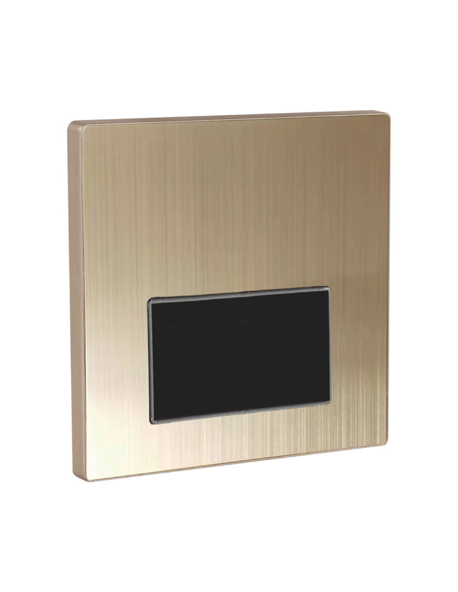 LUZ DE CORTESÍA CUADRADO APERTURA RECTANGULAR 3000K 90º DORADO
