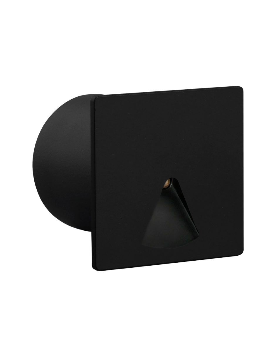 LUZ DE CORTESÍA CUADRADO APERTURA TRIANGULAR 3000K 60º NEGRO
