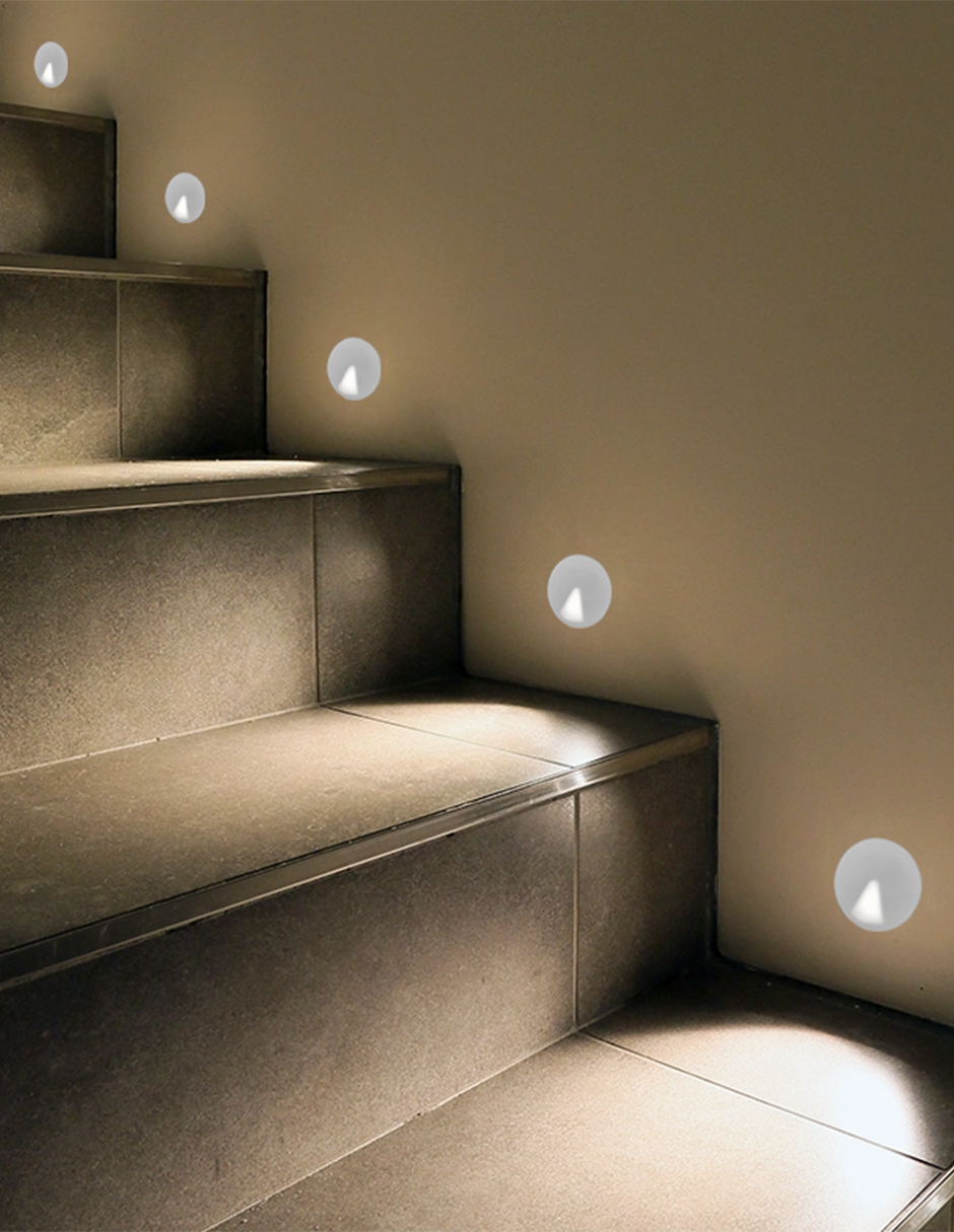 LUZ DE CORTESÍA REDONDO APERTURA RECTANGULAR 3000K 60º BLANCO