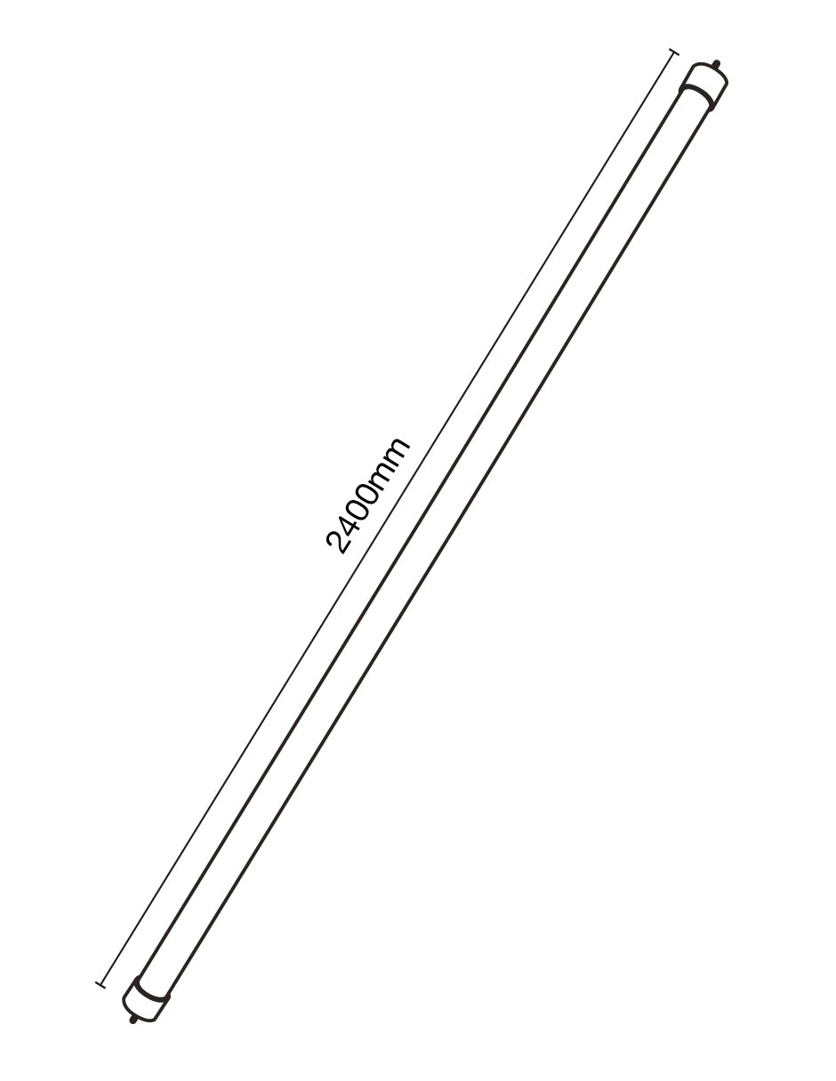 TUBO LED T8 240CM TRANSPARENTE 36W 6500K 100-265V FA8