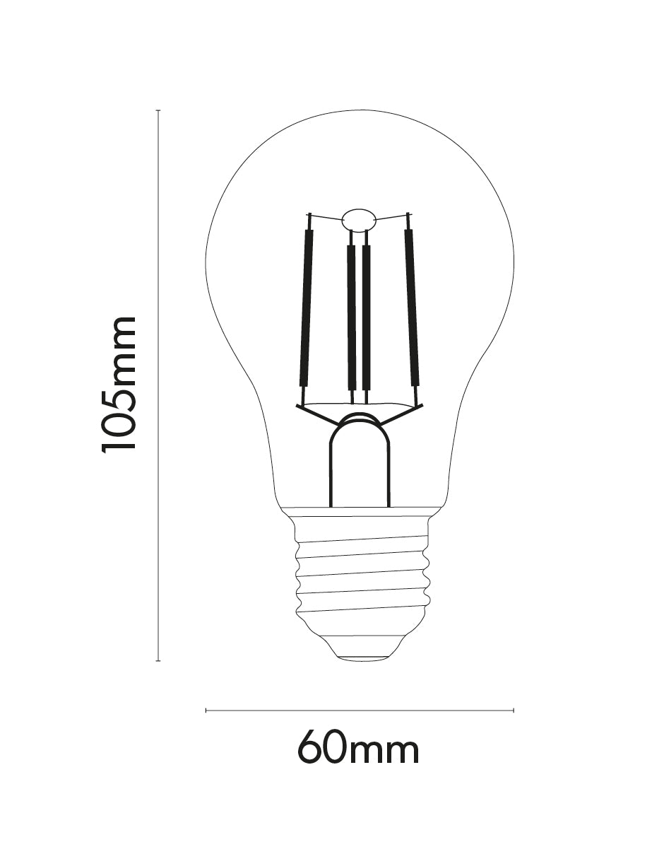 LÁMPARA LED VINTAGE A60 4W 2500K BASE E27 ATENUABLE