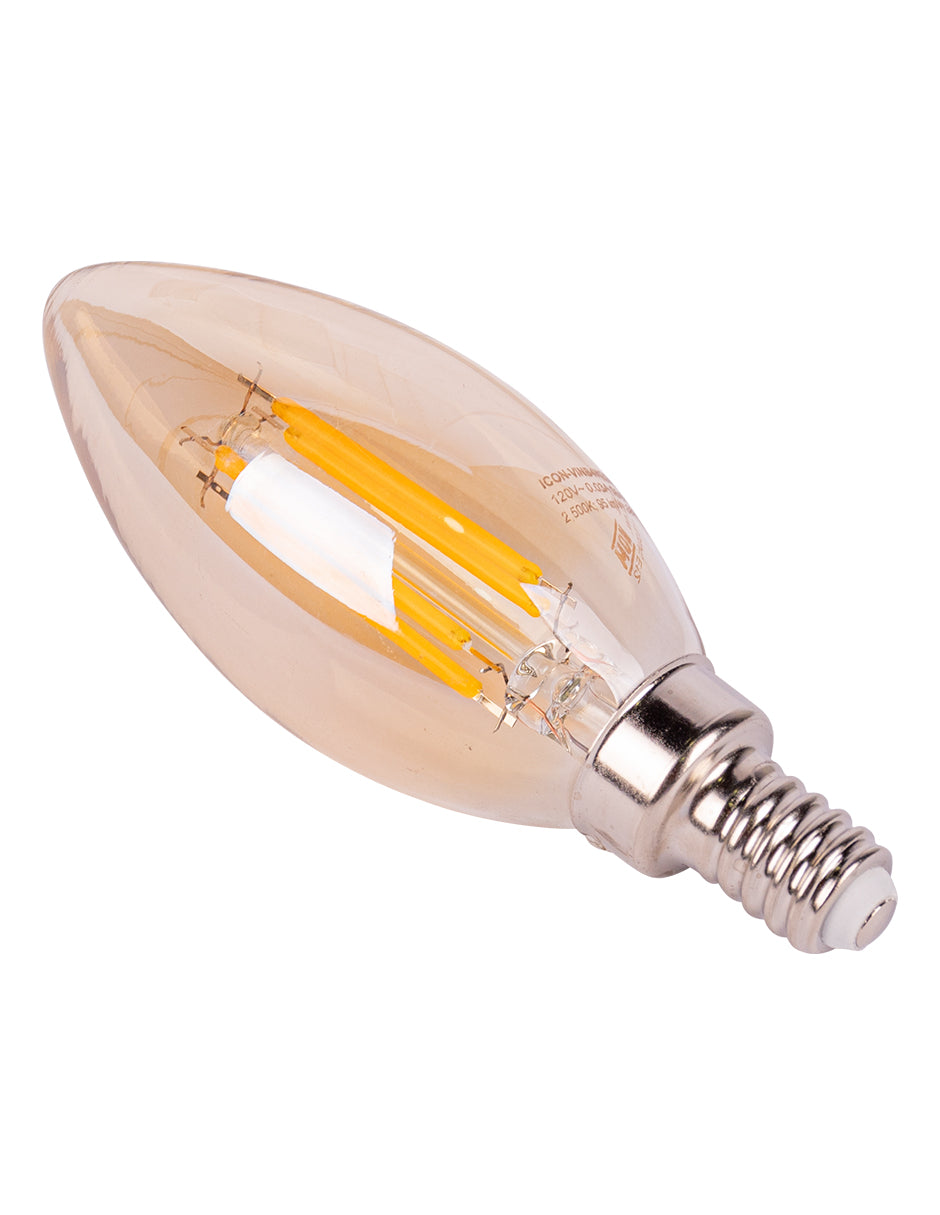 LÁMPARA LED VINTAGE VELA 4W 2500K BASE E12 ATENUABLE