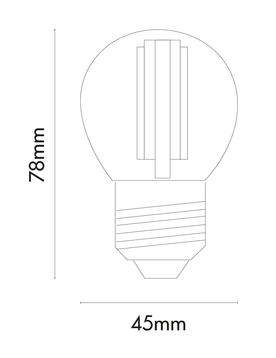 LÁMPARA LED VINTAGE G45 4W 2500K BASE E27 ATENUABLE