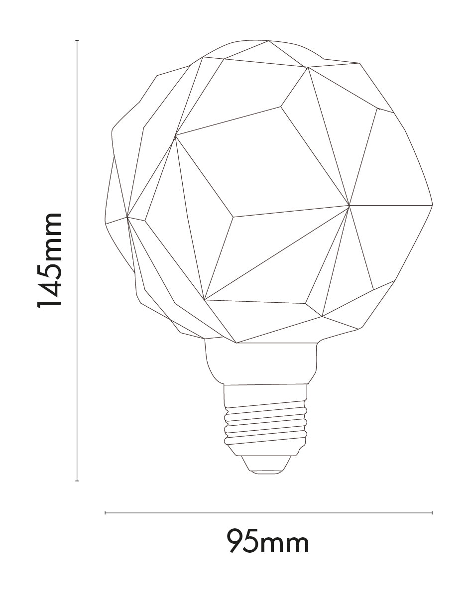 LÁMPARA LED VINTAGE G95 ROCA 4W 2500K BASE E27 ATENUABLE