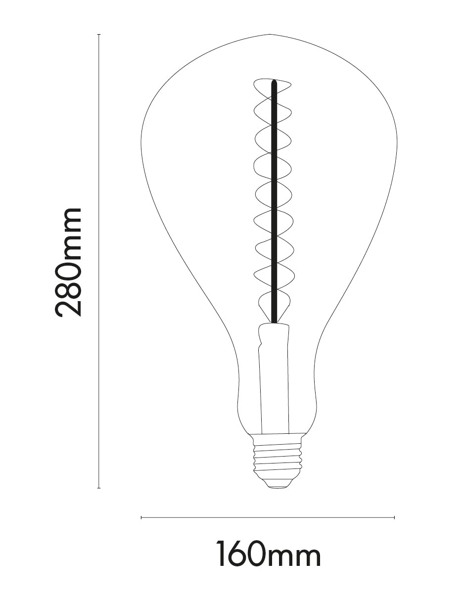 LÁMPARA LED VINTAGE P160 6W 2500K BASE E27 ATENUABLE