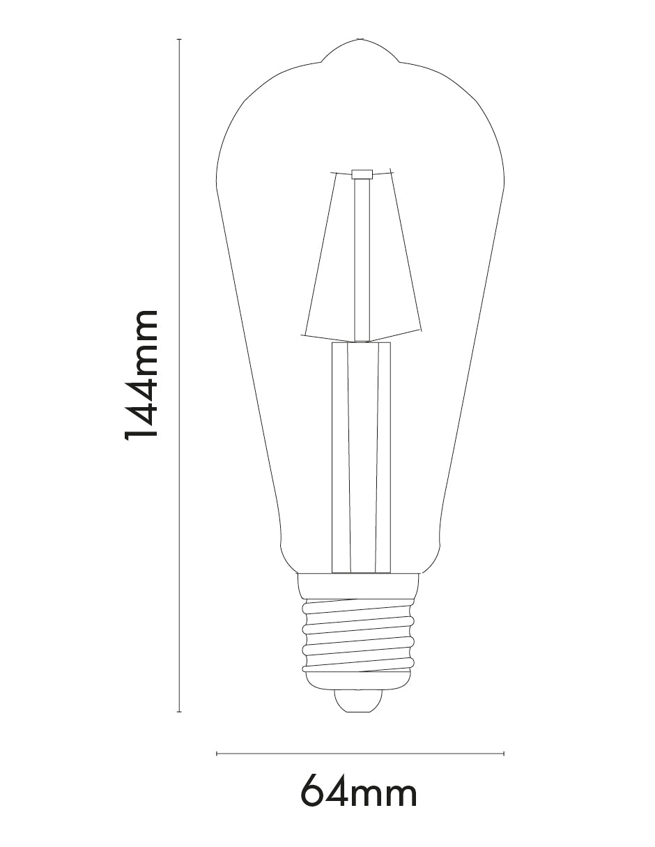 LÁMPARA LED VINTAGE ST64 4W 2500K BASE E27 ATENUABLE