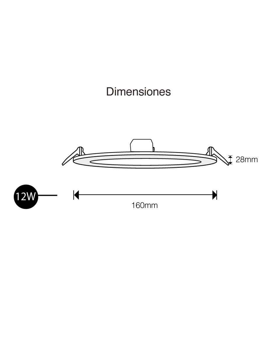LUMINARIO LED DOWNLIGHT EMPOTRABLE 12W 4100K 110-265V