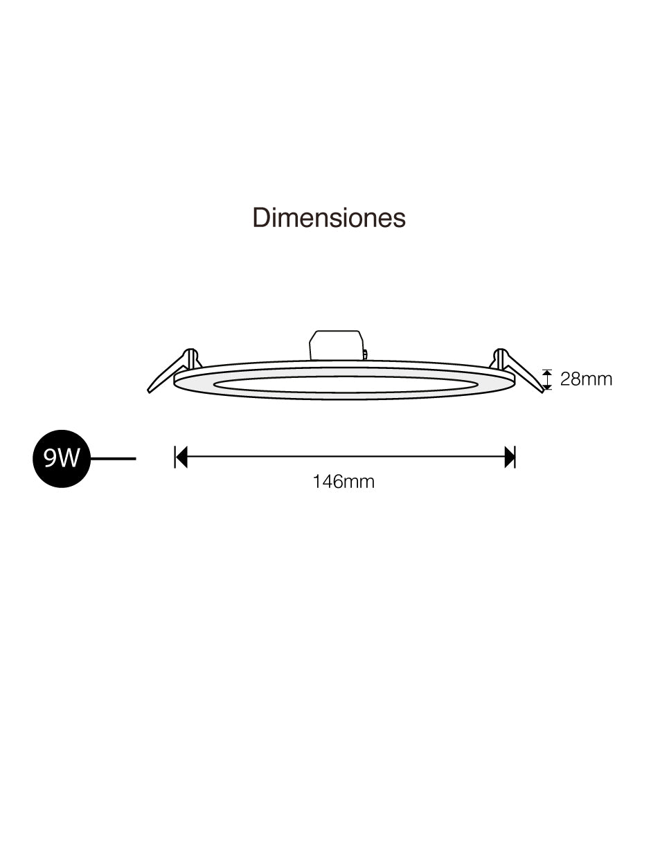 LUMINARIO LED DOWNLIGHT EMPOTRABLE 9W 6500K 110-265V