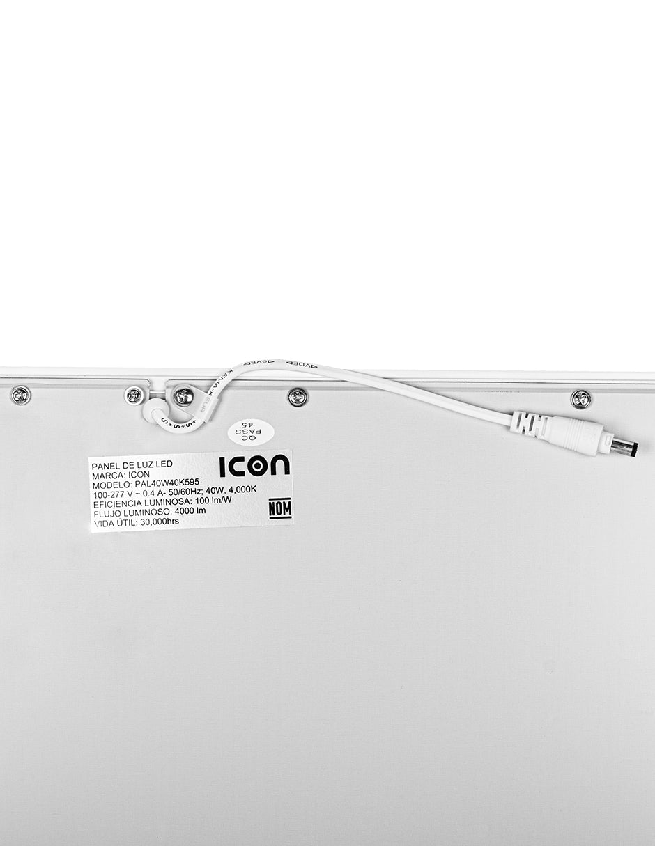 LUMINARIO PANEL LED 40W 6500K 60x60 100-277V