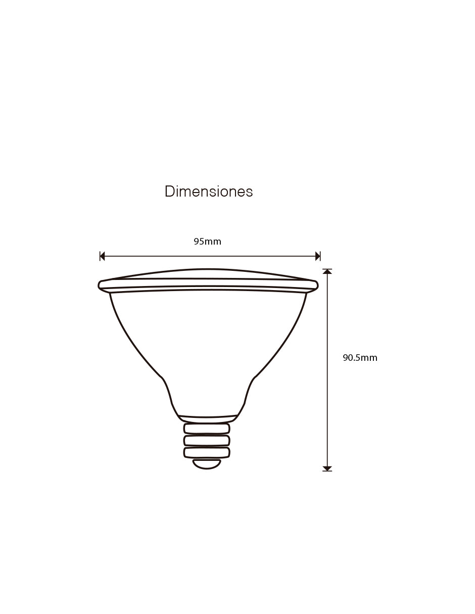 LAMPARA LED PAR30 12W 3000K 110-265V E26 SHORT NECK