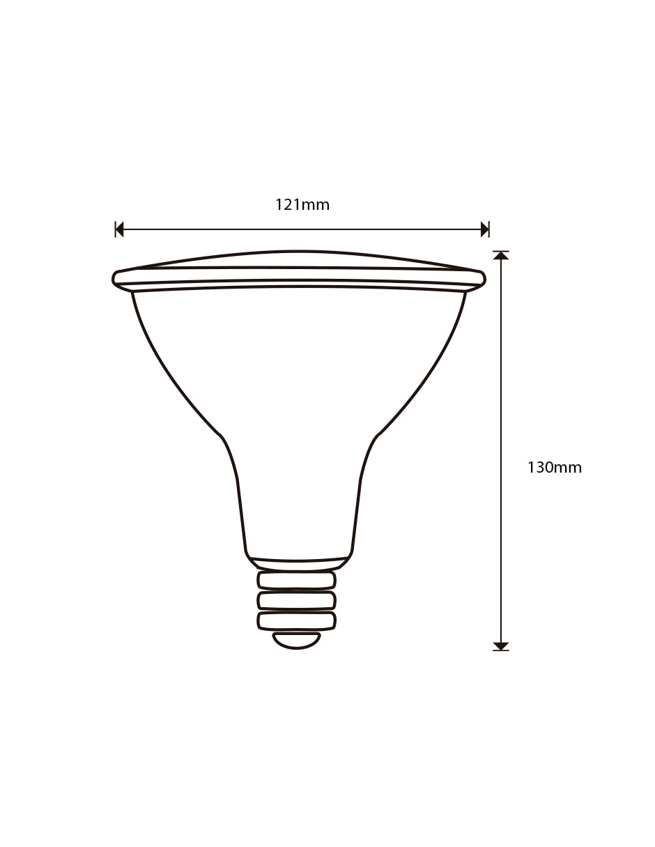 LAMPARA  LED PAR38 ATENUABLE 15W 3000K 110-130V E26 LONG NECK