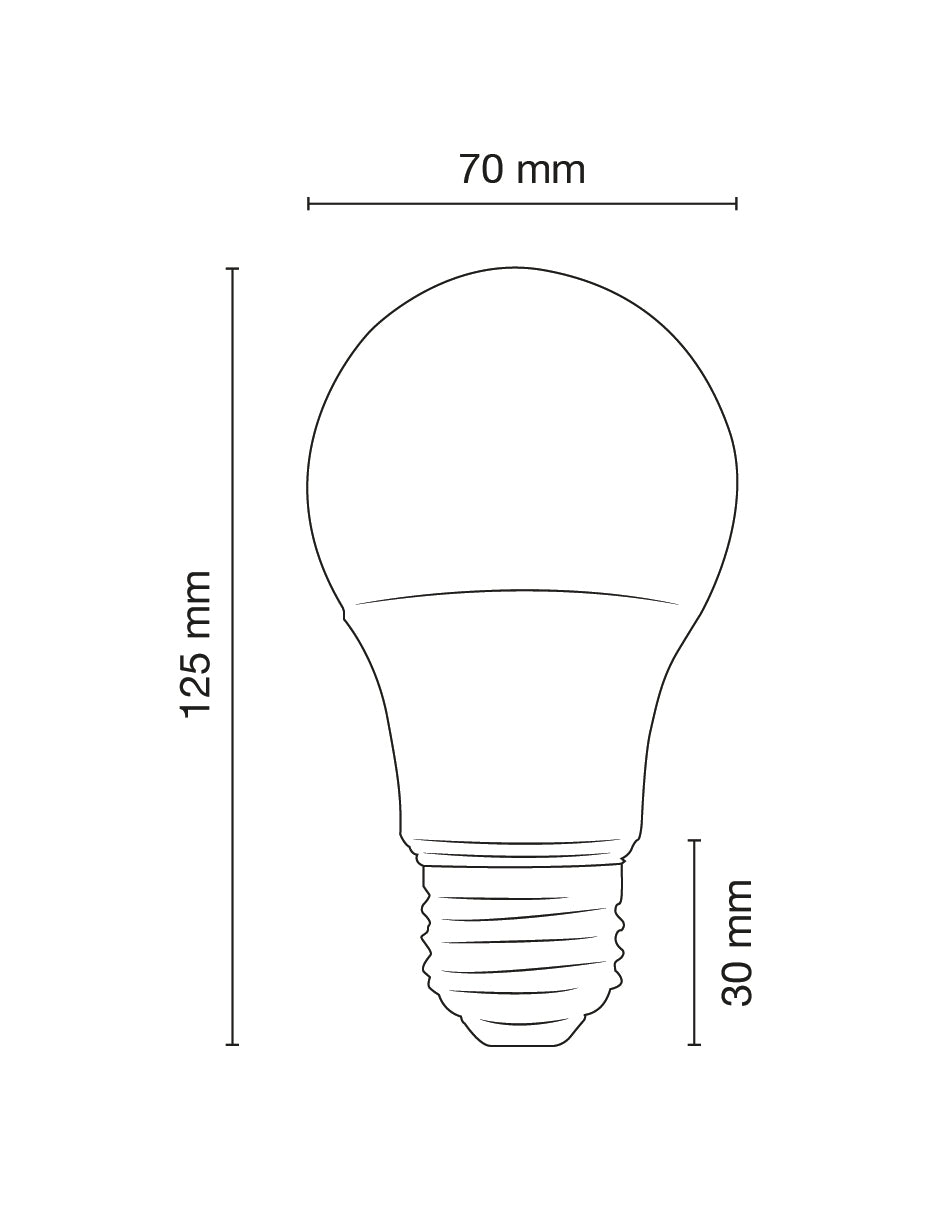 LÁMPARA LED A65 15W 3000K 100-240V