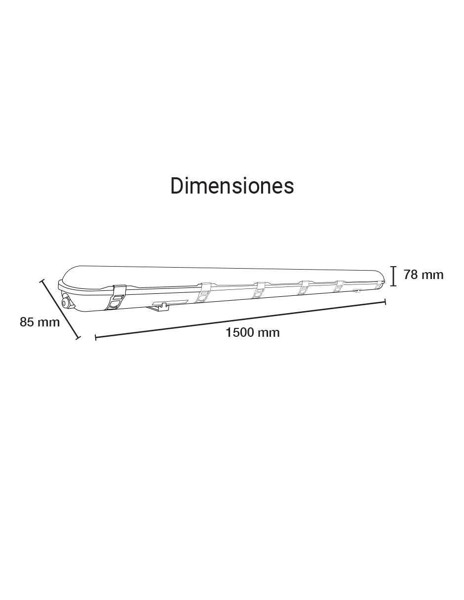 LUMINARIO LED A PRUEBA DE HUMEDAD 60W 6500K 100-277V IP65