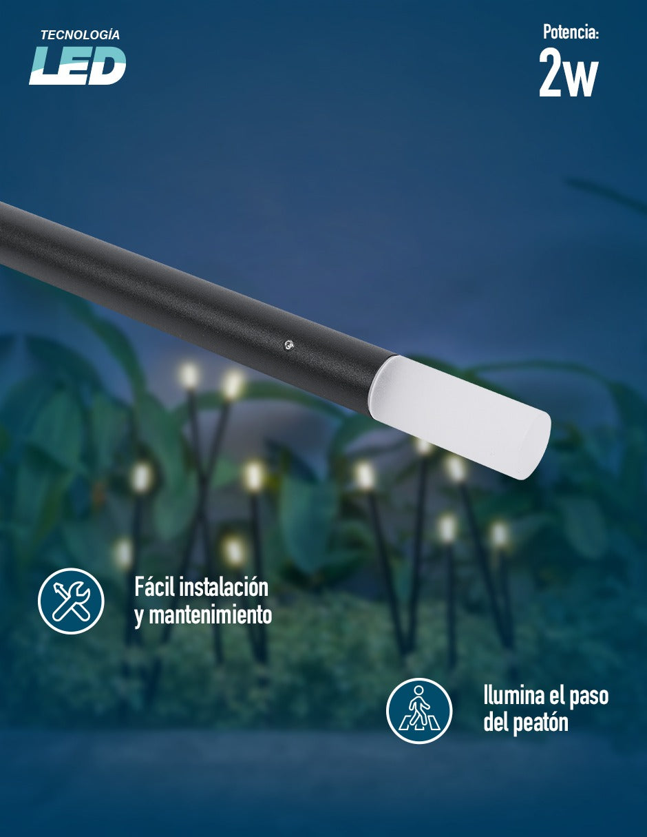 LUMINARIO TIPO BOLARDO 2W 3000K 100-240V 60CM CERILLO