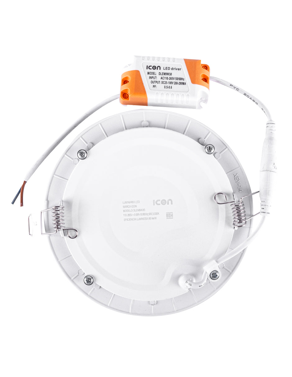 LUMINARIO LED DOWNLIGHT EMPOTRABLE 9W 3000K 110-265V