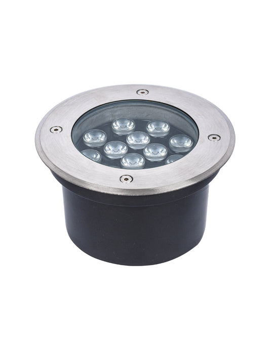 LUMINARIA EMPOTRADA A PISO LED 12W 3000K 85-265V 30° IP67 2KV IK08