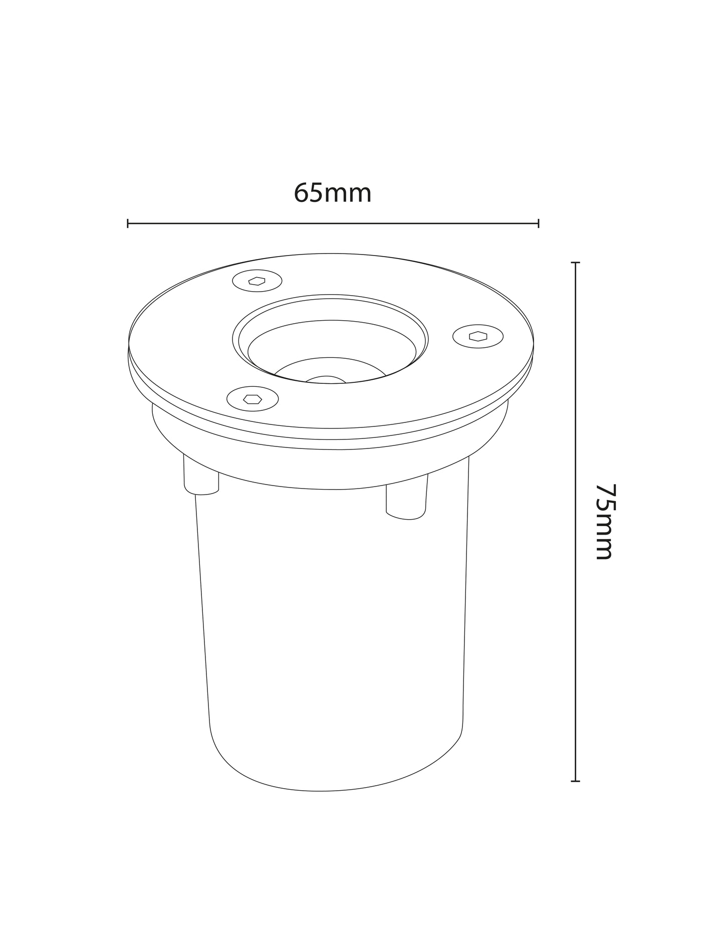 LUMINARIA EMPOTRADA A PISO LED 1W 3000K  85-265V 30° IP67 1.5KV IK08