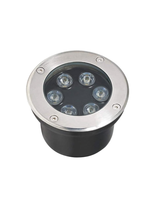 LUMINARIA EMPOTRADA A PISO LED 6W 3000K 85-265V 30° IP67 1.5KV IK08