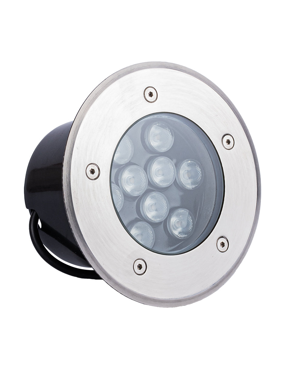 LUMINARIA EMPOTRADA A PISO LED 9W 3000K 85-265V 30° IP67 2KV IK08