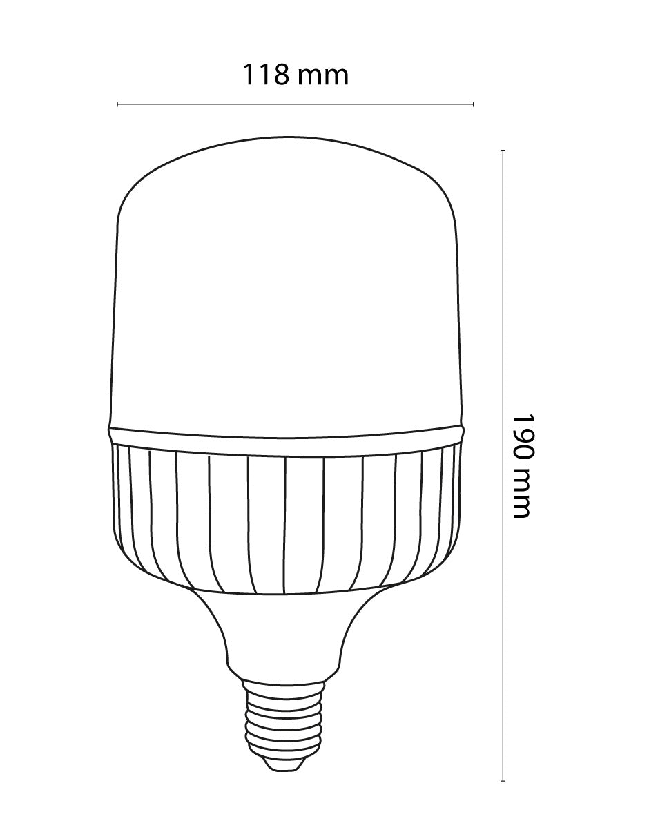 LÁMPARA LED ALTA POTENCIA TRANSPARENTE 40W 6500K 100-240V E26/E40