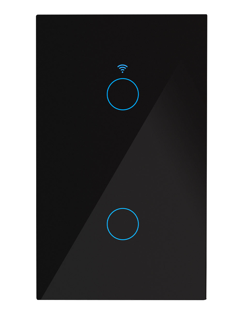 INTERRUPTOR DOBLE WIFI NEGRO SIN Neutro