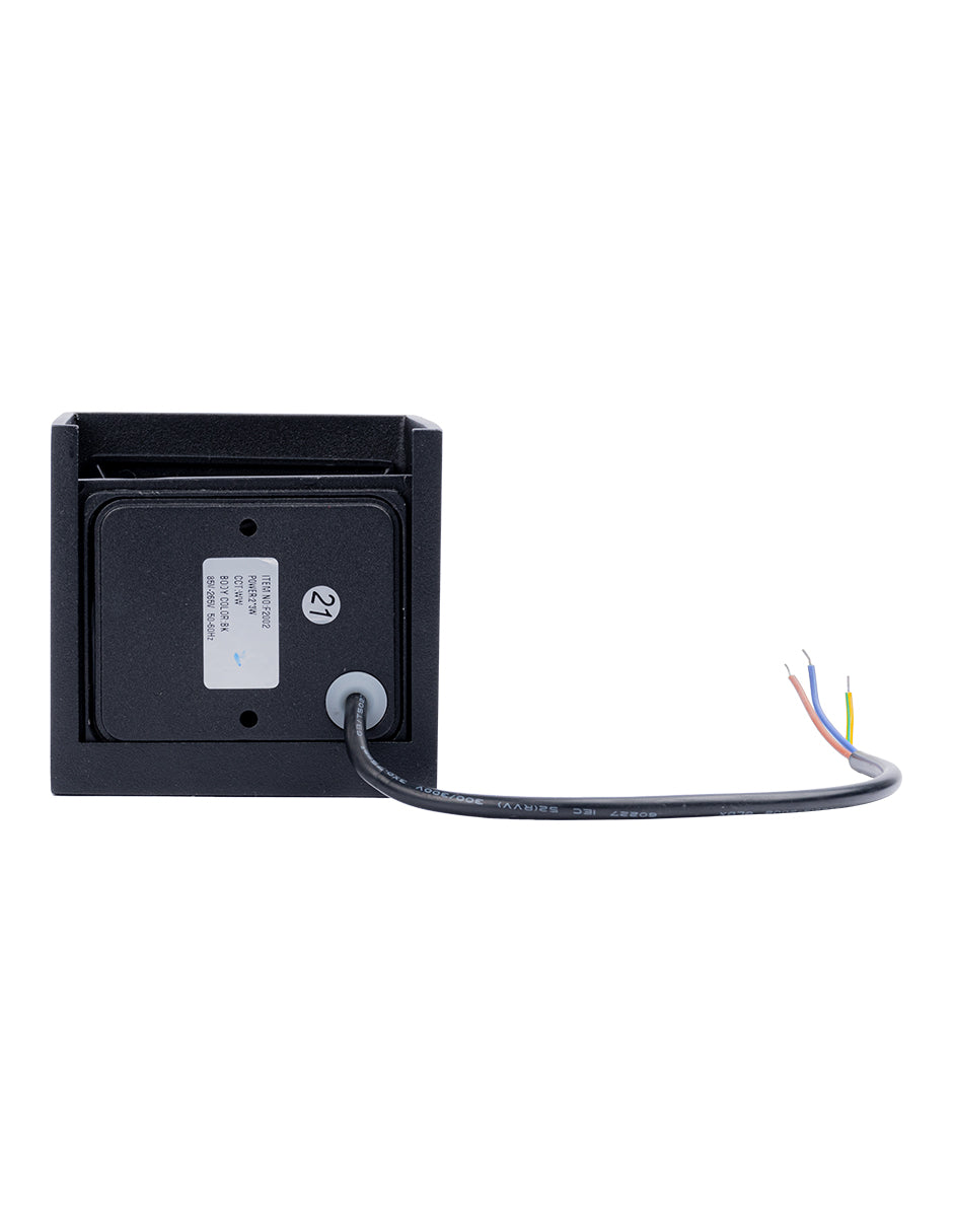 APLIQUE DECORATIVO CUBO NEGRO HAZ AJUSTABLE 6W 3000K