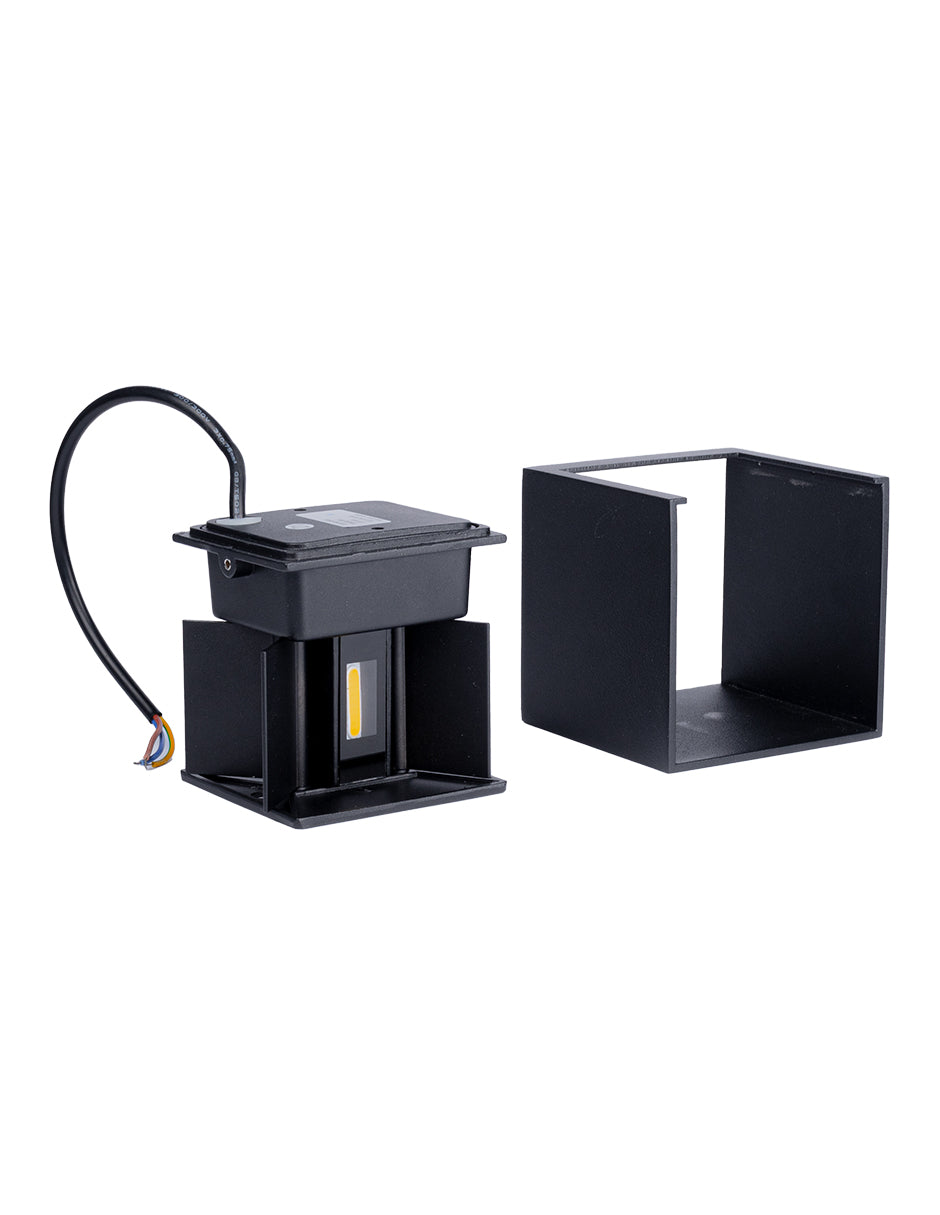 APLIQUE DECORATIVO CUBO NEGRO HAZ AJUSTABLE 6W 3000K