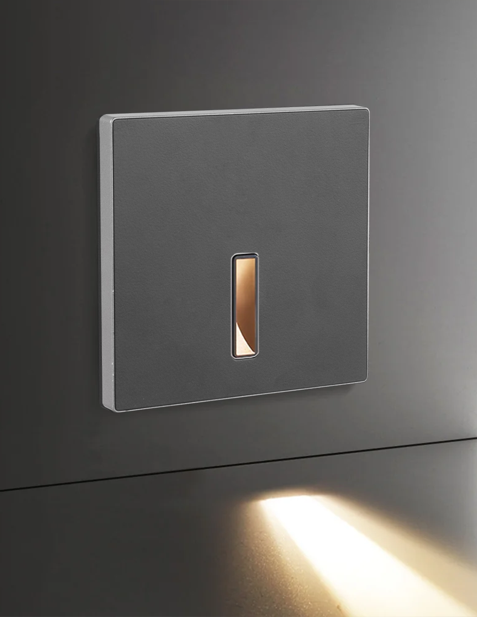 LUZ DE CORTESÍA CUADRADO APERTURA LINEAL 3000K 30º GRIS
