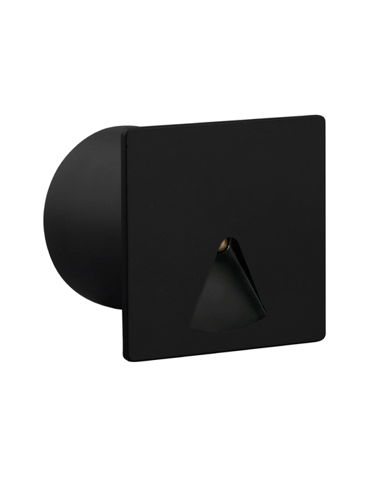 LUZ DE CORTESÍA CUADRADO APERTURA TRIANGULAR 3000K 60º NEGRO