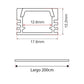 PERFIL DE ALUMINIO DE SOBREPONER 12.6mm