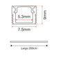 PERFIL DE ALUMINIO DE SOBREPONER 5.3mm
