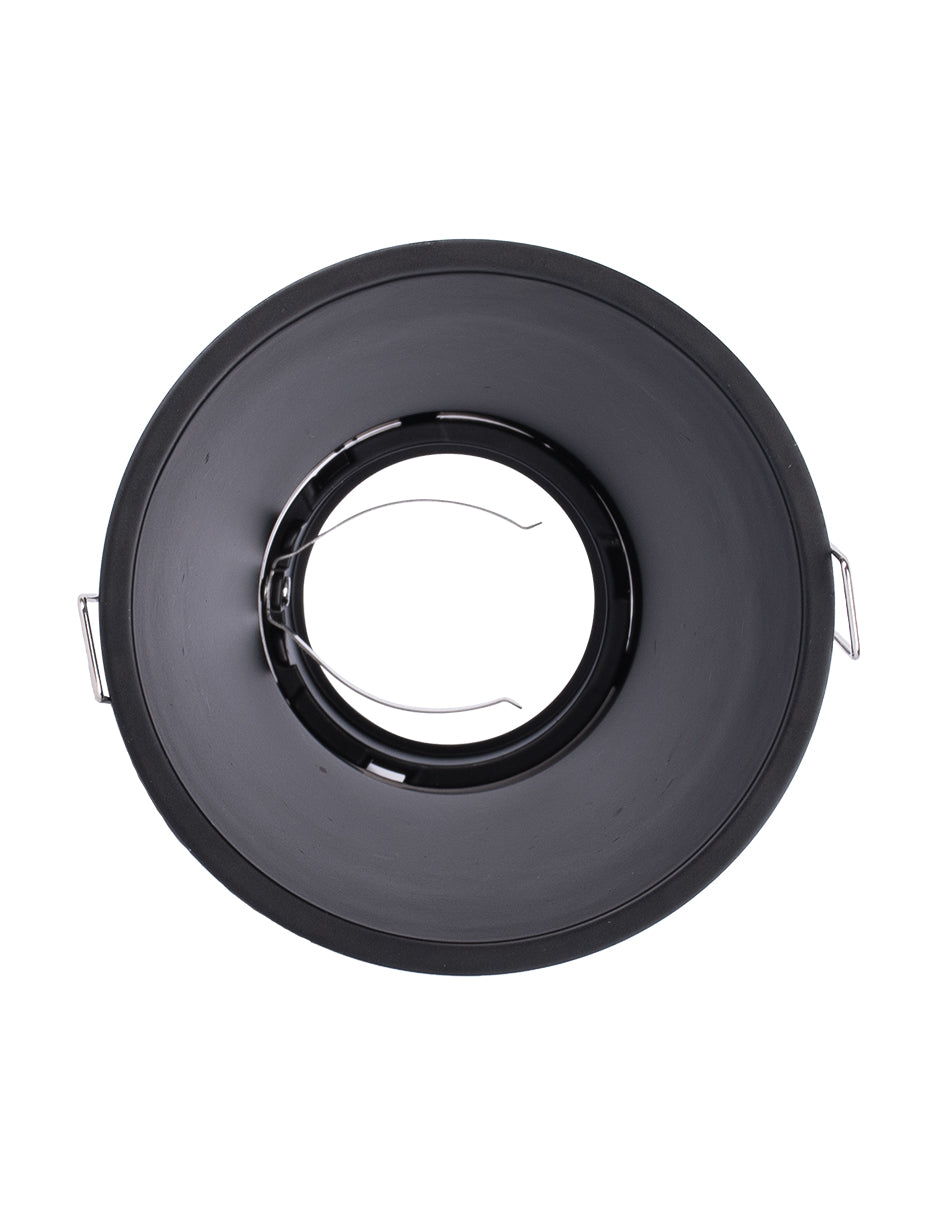 PORTALÁMPARA EMPOTRABLE REDONDO NEGRO ALUMINIO CON BASE GU10
