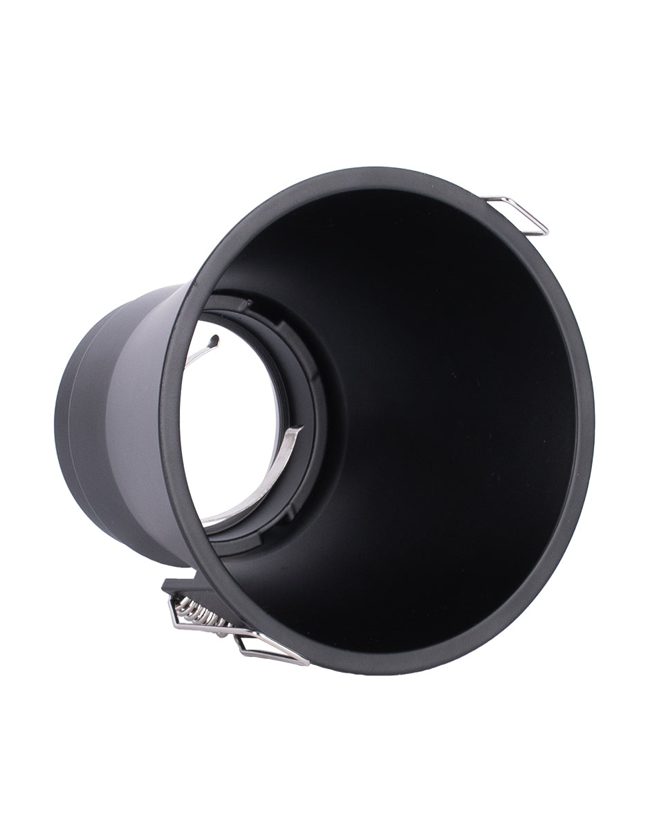 PORTALÁMPARA EMPOTRABLE REDONDO NEGRO ALUMINIO CON BASE GU10