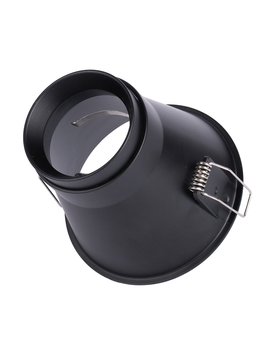 PORTALÁMPARA EMPOTRABLE REDONDO NEGRO ALUMINIO CON BASE GU10