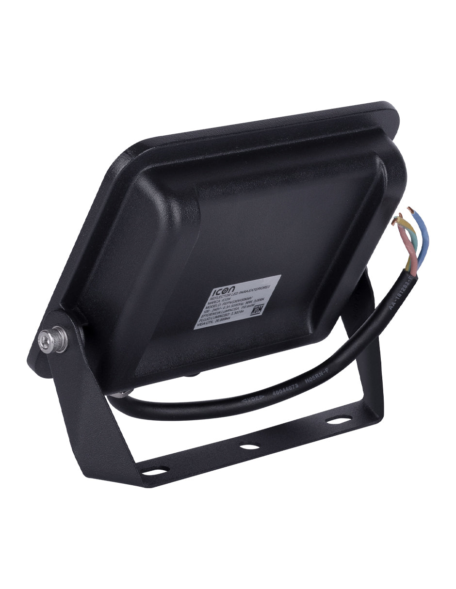 LUMINARIO LED REFLECTOR 30W 3000K 100-240V IP65 NEGRO