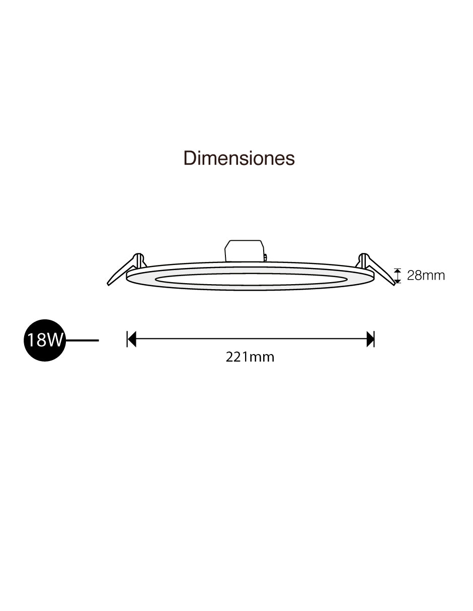 LUMINARIO LED DOWNLIGHT EMPOTRABLE 18W 6500K 110-265V