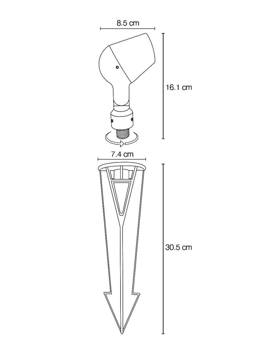 LUMINARIO LED ESTACA JARDIN 5W 3000K 120-277V IP65