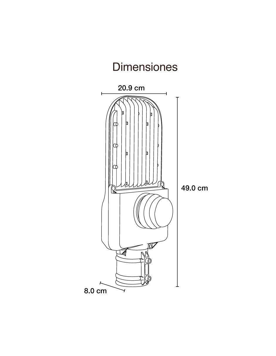 LUMINARIO LED VIAL 100W 5700K 100-277V 10KV C/FOTOCELDA